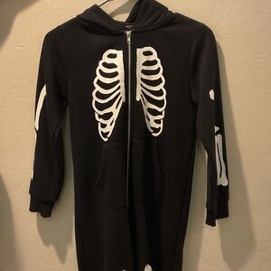 Forever 21 Kids Black Hooded Zip-Up Onesie